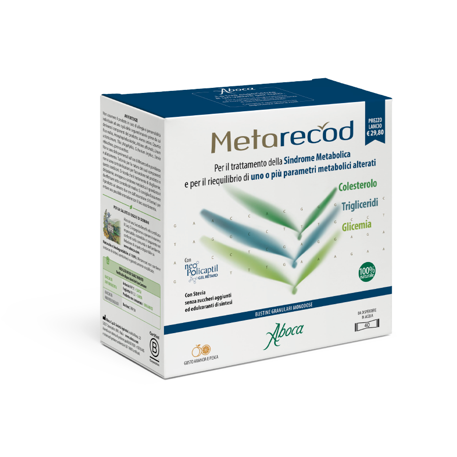 Aboca Metarecod 40 sachets granules rebalancing metabolism decrease  abdominal