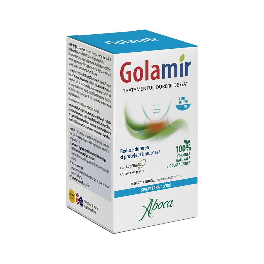 Golamir Spray fără alcool adulți și copii