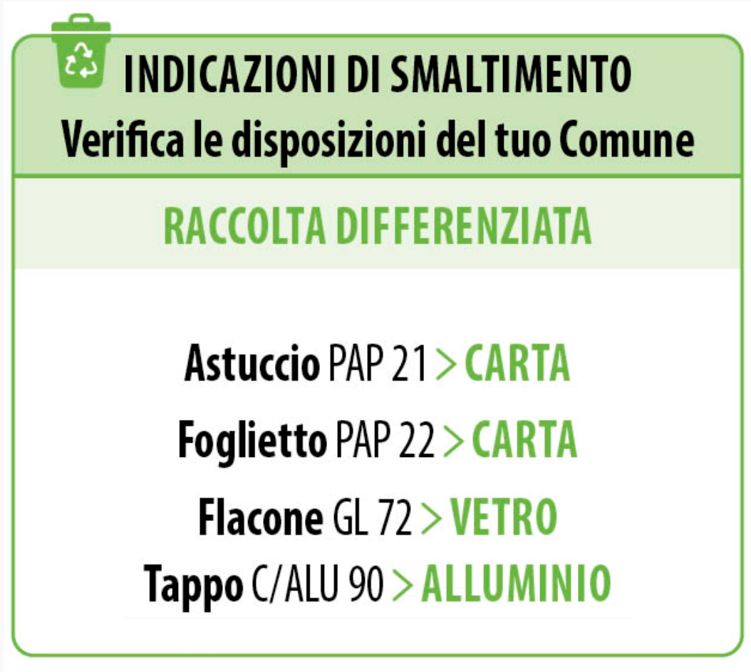 Indicazioni di smaltimento