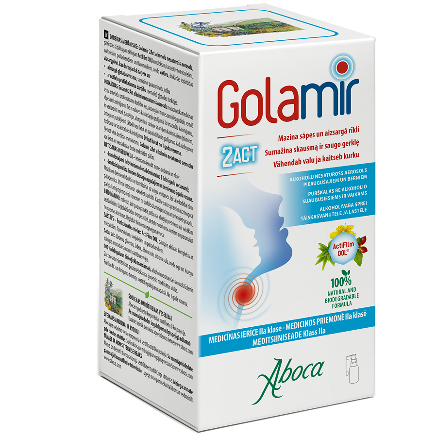 Golamir 2ACT purškalas be alkoholio