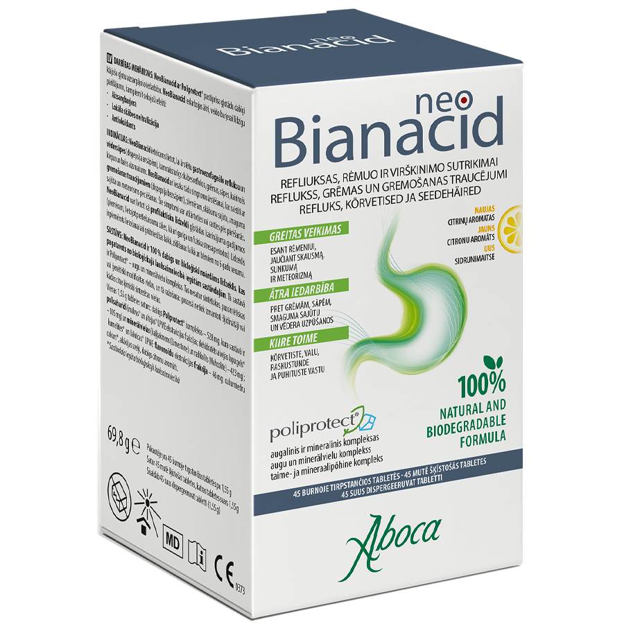 NeoBianacid 45 tabletės | Citrinų aromatas