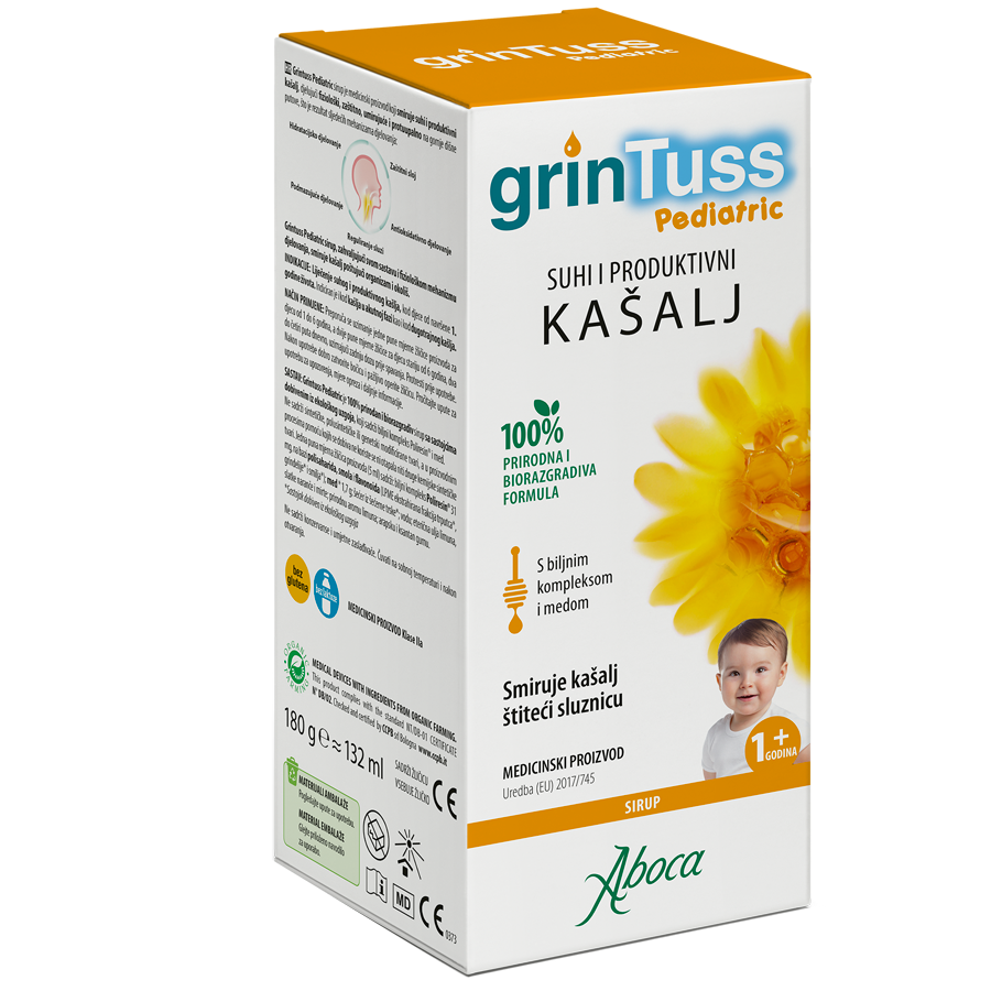 Aboca, GrinTuss Pediatric, Kaszel Suchy I Mokry, Syrop, 180 G - View #4
